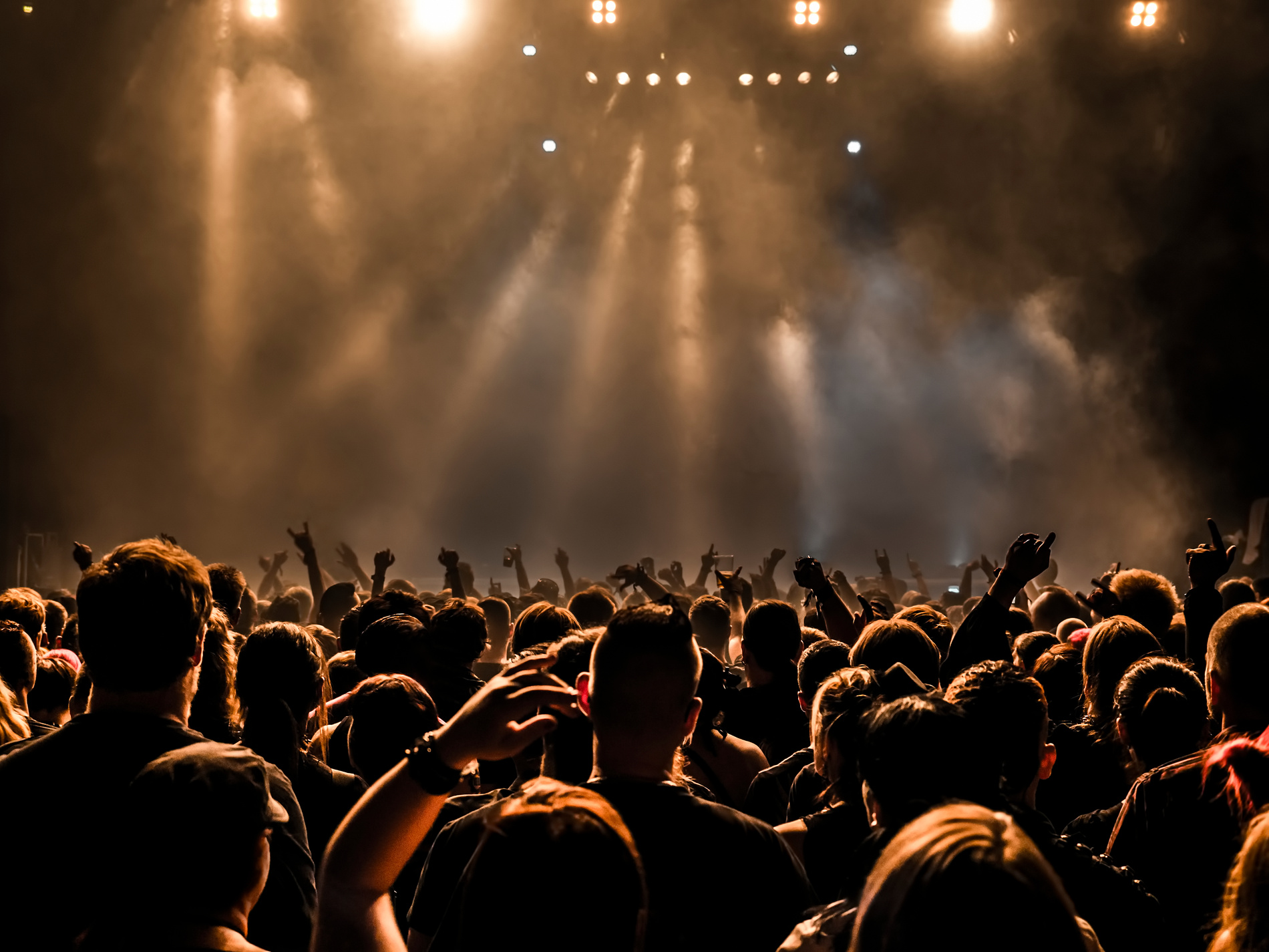 A crowd at a concert.